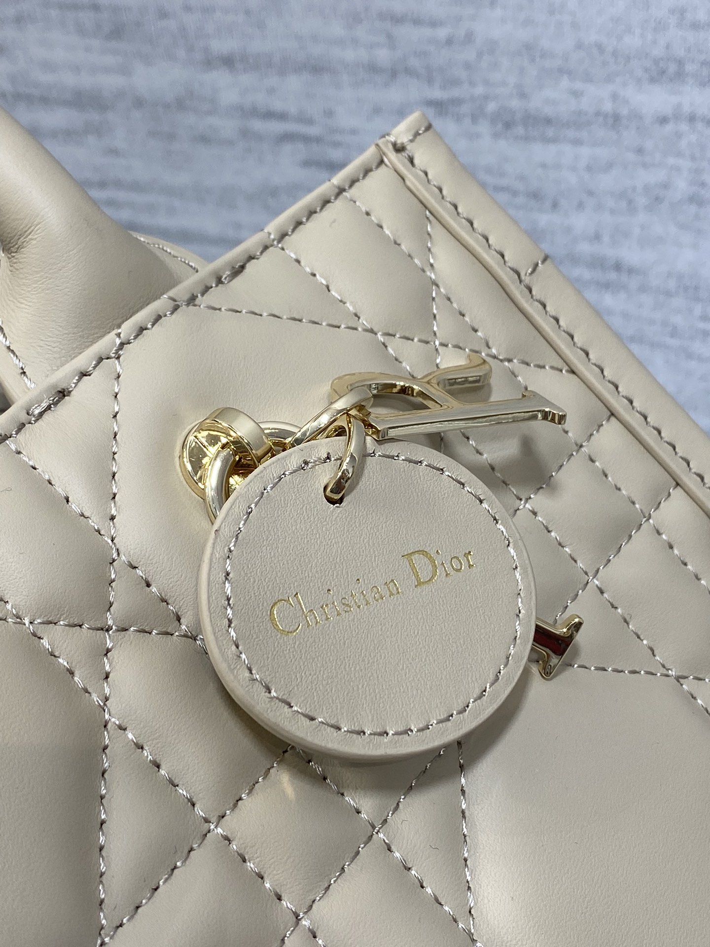 Small Dior Book Tote Bag Powder Beige Macrocannage Calfskin 